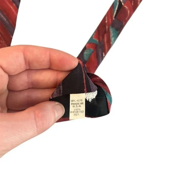 VTG Oscar de la Renta Couture Collection Men's 100% Silk Neckwear Tie Abstract - Picture 3 of 8